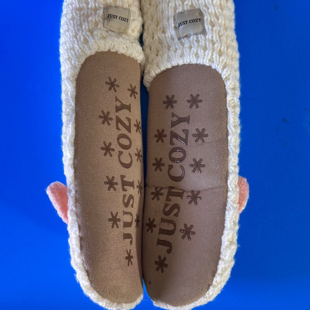 Cute & Cozy Just Cozy Knit Slipper Socks W/ Adorable Llama Face Design S/M Size - Picture 10 of 11